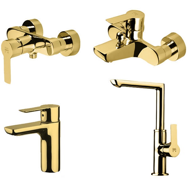 ست 4تکه شیرآلات kwc مدل ریتا طلا