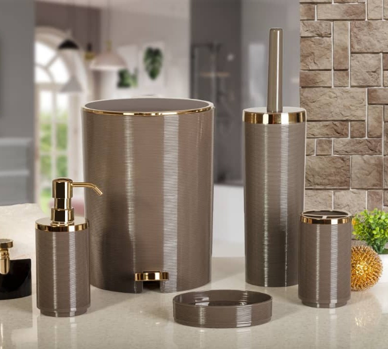 ست 5 پارچه سرویس بهداشتی کنتراست مدل خط ریز 2900-CR