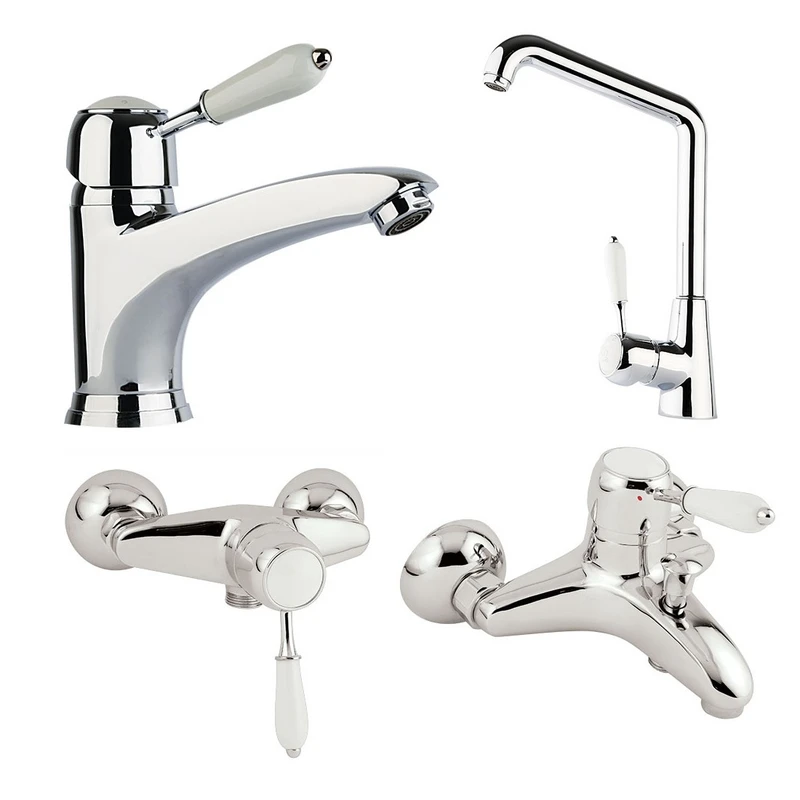 ست 4 تکه شیرآلات کرومات مدل فانتزی