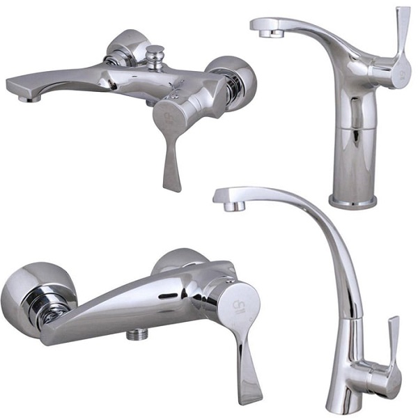 ست 4تیکه شیرالات کرومات مدل مدیا