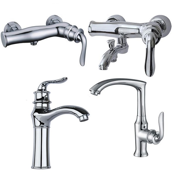 ست 4 تیکه شیرالات کرومات مدل پاریس