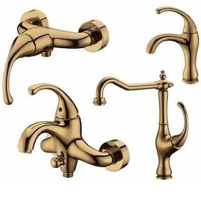 ست 4 تکه شیرآلات کرومات مدل فابیا برنز