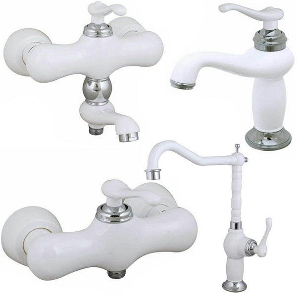 ست 4 تکه شیرآلات کرومات مدل ماموت سفیدکروم