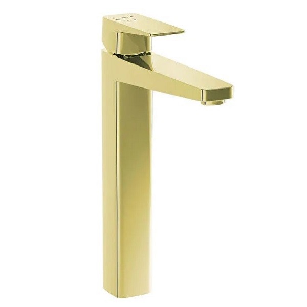 شیر روشویی پایه بلند طلایی ویترا مدل Root square کد A43131EXP