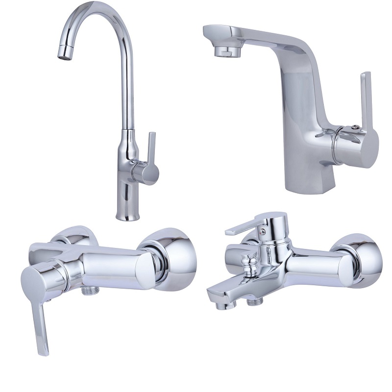 ست 4 تکه شیرآلات اسپیرال مدل ساوانا کروم