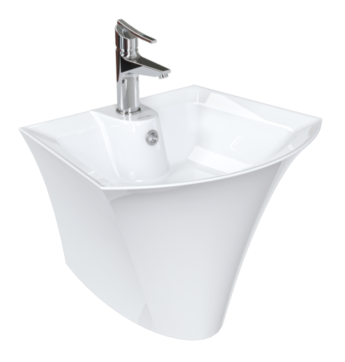 روشویی دیواری (نیم پایه) چینی کرد مدل آرین