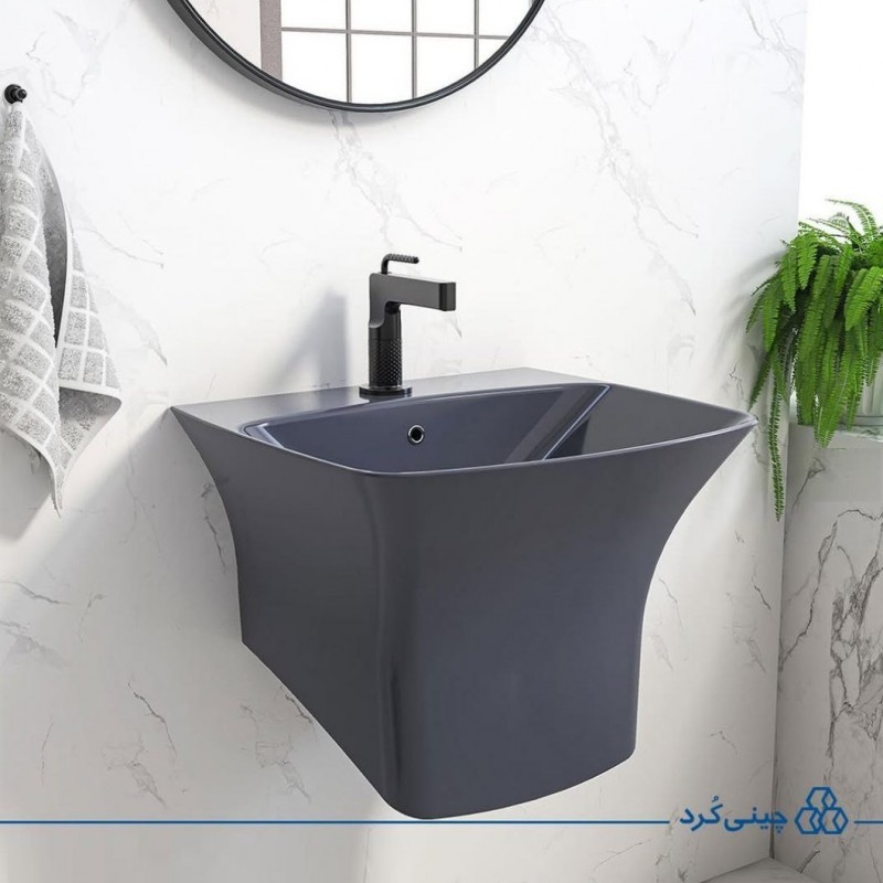 روشویی دیواری (نیم پایه) چینی کرد مدل آرتا طوسی