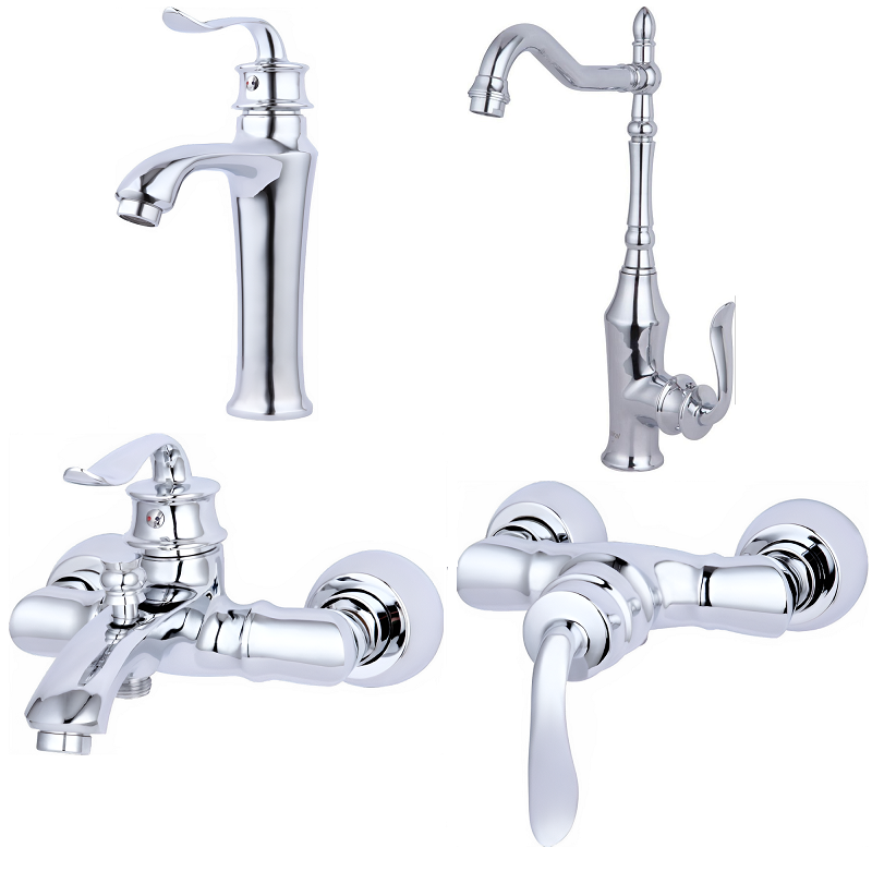 ست 4 تکه شیرآلات اسپیرال مدل ویستا کروم