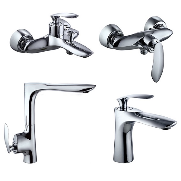 ست 4 تکه شیرآلات اسپیرال مدل آمیتیس کروم