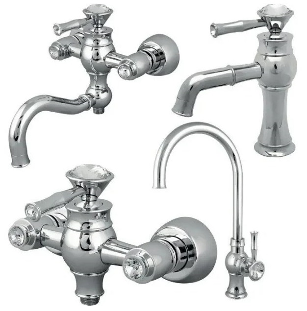 ست 4 تکه شیرآلات کرومات مدل لاکچری