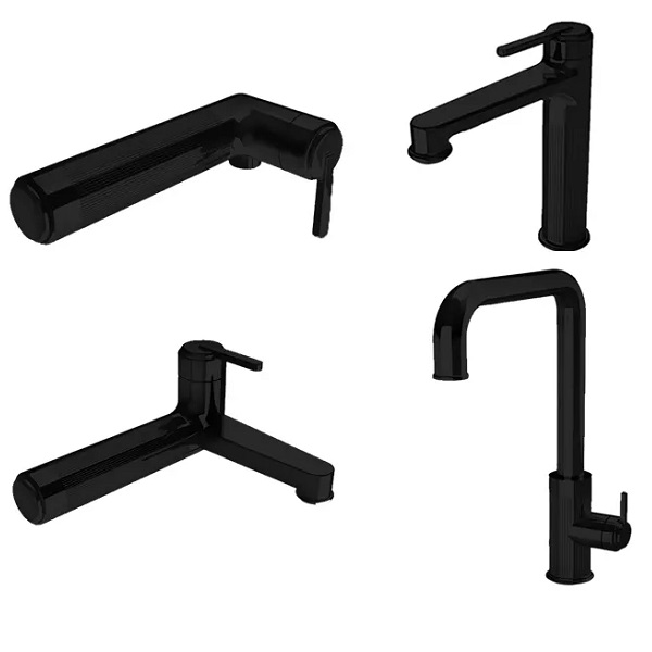 ست 4 تکه شیرآلات راسان مدل رزالین مشکی