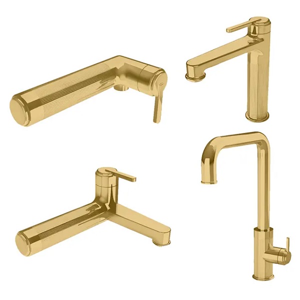 ست 4 تکه شیرآلات راسان مدل رزالین طلایی