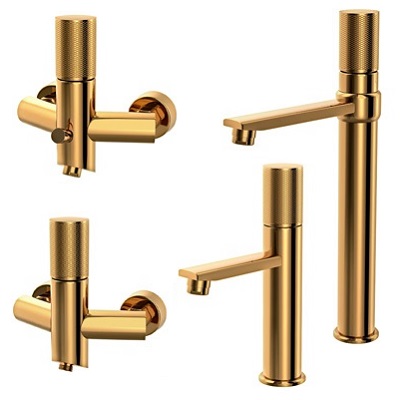 ست 4 تکه شیرآلات کسری مدل کراون طلایی