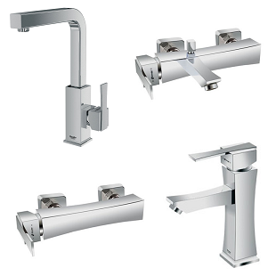 ست 4 تکه شیرآلات شودر مدل ایمپرو کروم