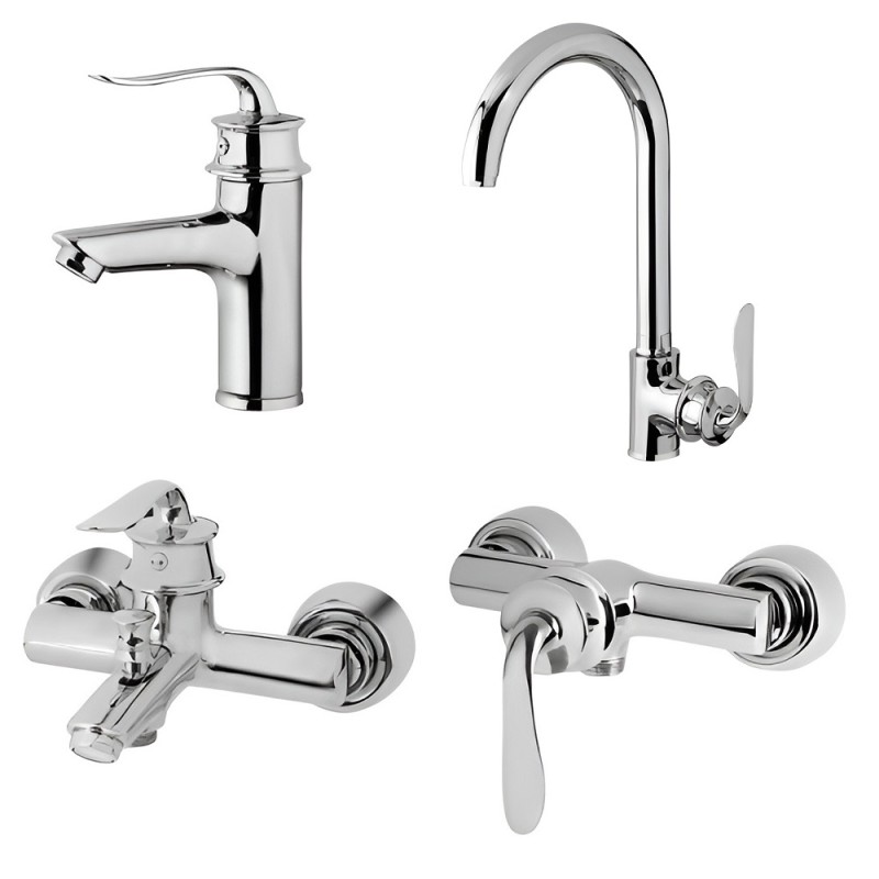 ست 4 تکه شیرآلات البرز روز مدل پروشات کروم