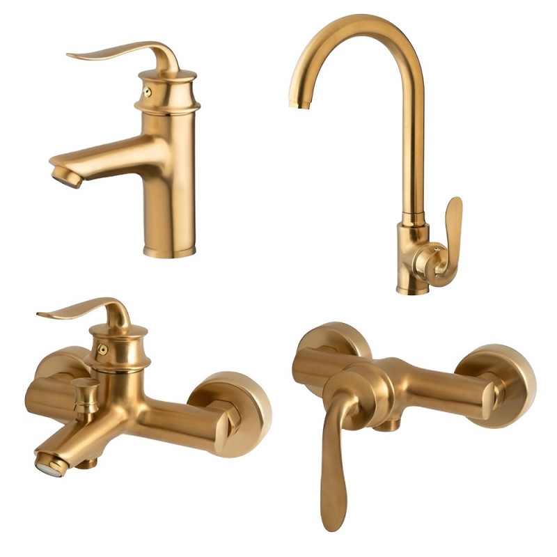 ست 4 تکه شیرآلات البرز روز مدل پروشات طلامات