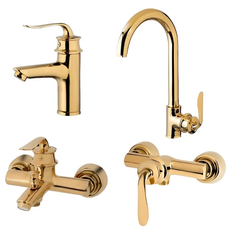 ست 4 تکه شیرآلات البرز روز مدل پروشات طلایی