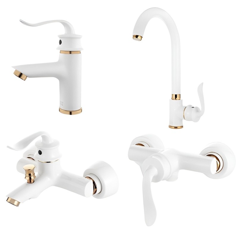 ست 4 تکه شیرآلات البرز روز مدل پروشات شیری طلا