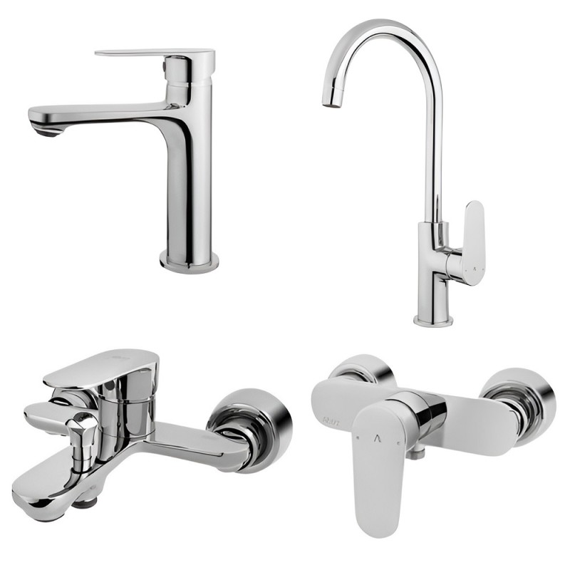 ست 4 تکه شیرآلات البرز روز مدل ونتو کروم