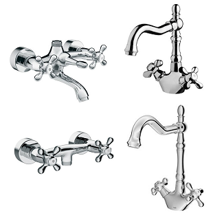 ست 4 تکه شیرآلات شودر مدل باروک پلاس کروم