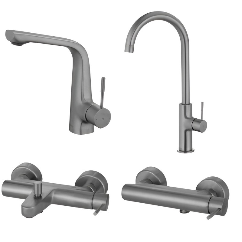 ست 4 تکه شیرآلات البرز روز مدل رومانیا کروم مات