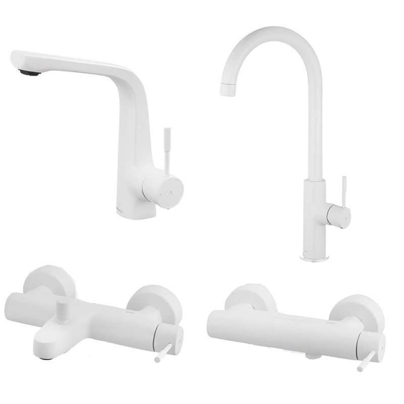 ست 4 تکه شیرآلات البرز روز مدل رومانیا سفید