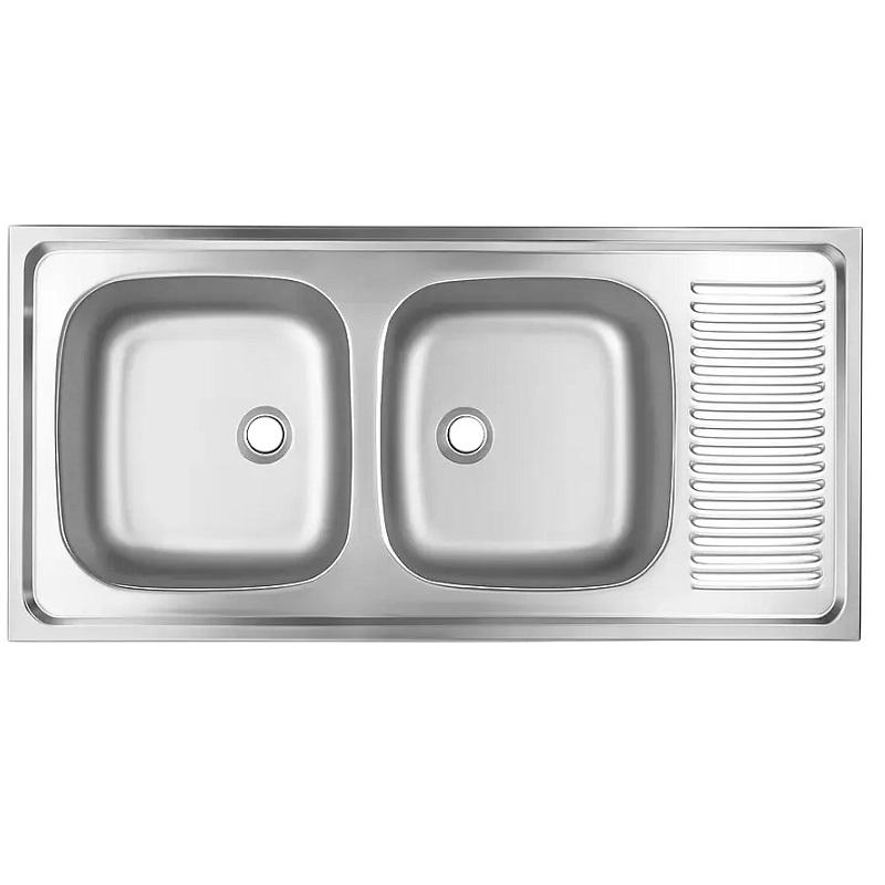 سینک پرسی دو لگن استیل البرز مدل ساحل 0.5*50*100 روکار