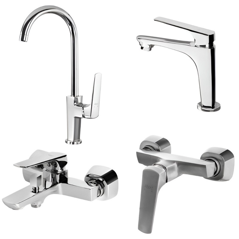 ست 4 تکه شیرآلات البرز روز مدل آلپاین کروم