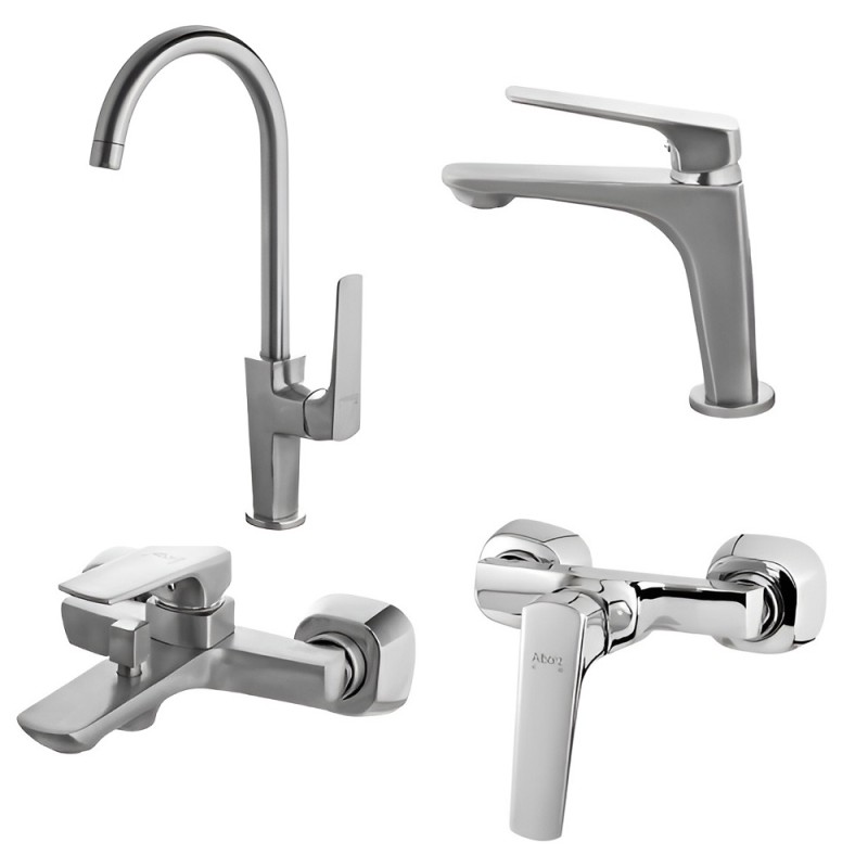 ست 4 تکه شیرآلات البرز روز مدل آلپاین کروم مات