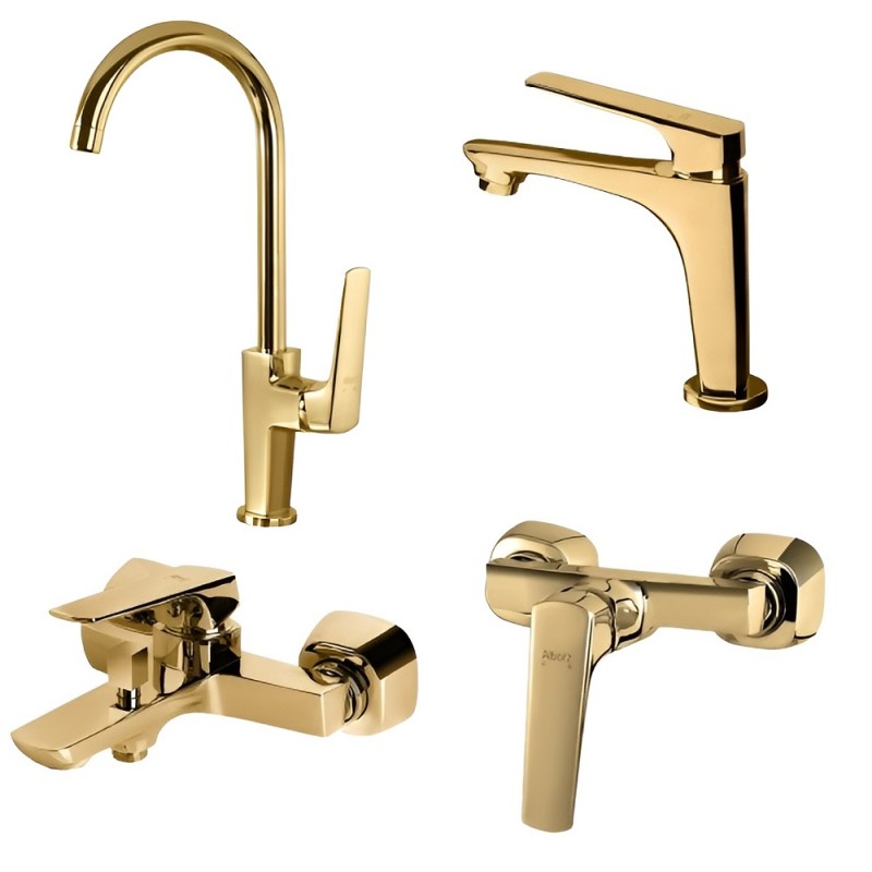 ست 4 تکه شیرآلات البرز روز مدل آلپاین طلایی