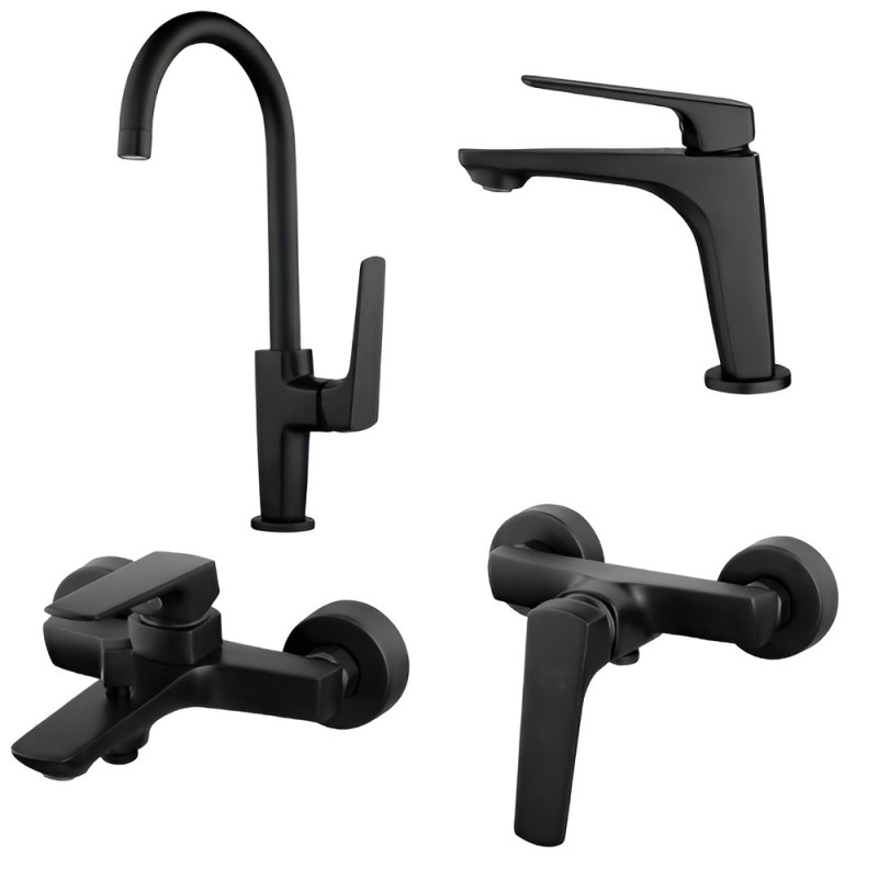 ست 4 تکه شیرآلات البرز روز مدل آلپاین مشکی