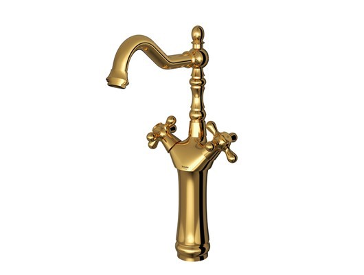 شیر روشویی پایه بلند شودر مدل باروک پلاس طلا