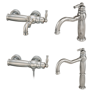 ست 4 تکه شیرالات قهرمان مدل آنتیک کروم مات