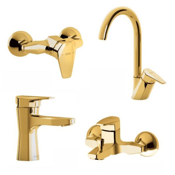 ست 4 تکه شیرآلات گرانا مدل اکونوم طلایی