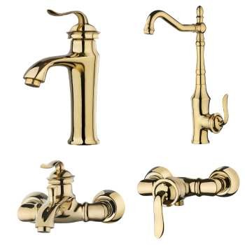 ست 4 تکه شیرآلات لاروس طلا