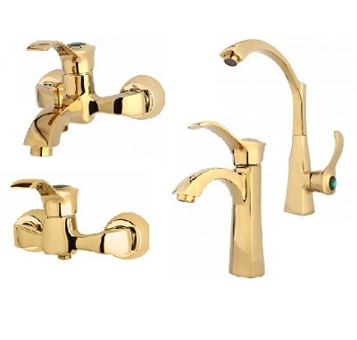 ست 4 تکه شیرآلات بیزانس طلایی