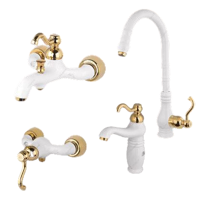 ست 4 تکه شیرآلات دانوب سفید طلا