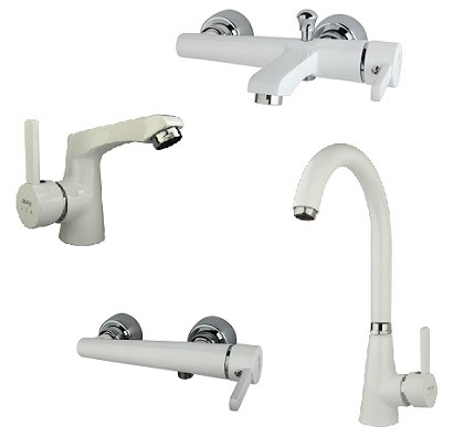 ست 4 تکه شیرآلات الماس سفید