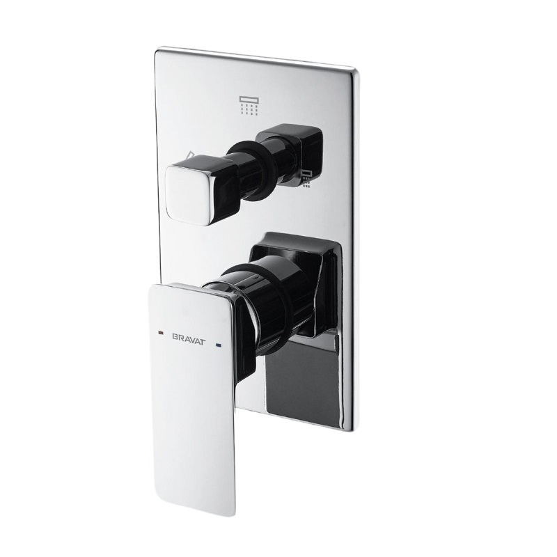 شیر حمام توکار سه حالته Bravat مدل PHILLIS کد P 69195C-ENG + D 969CP-B-ENG