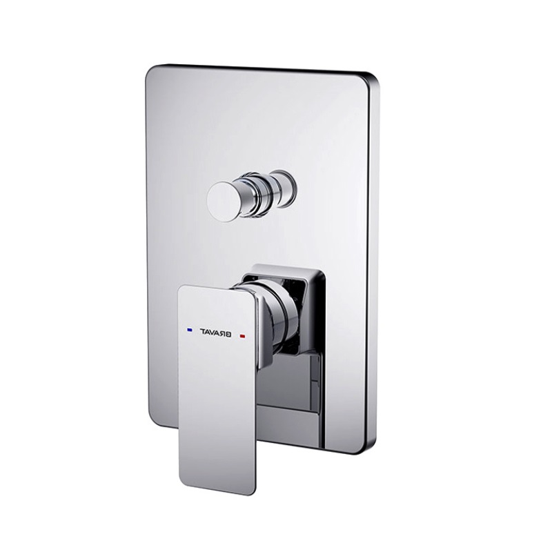 شیر دوش حمام توکار دو حالته Bravat مدل PHILLIS کد PB 856101CP-2-ENG + D 9100CP-ENG