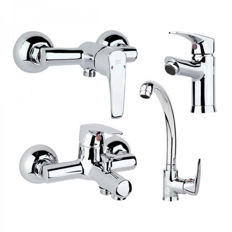 ست چهار تکه شیرآلات راسان مدل موج