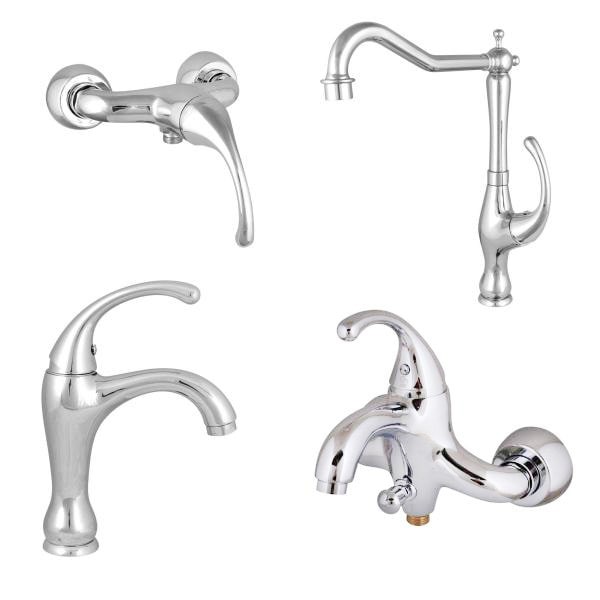 ست 4 تکه شیرآلات کرومات مدل فابیا