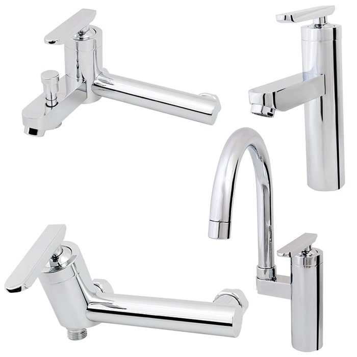 ست 4 تیکه شیرالات کرومات مدل تنسو