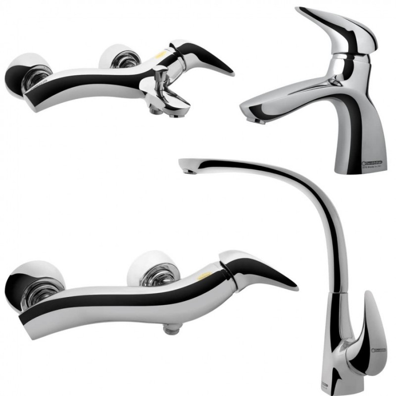 ست چهار تکه شیرآلات درخشان مدل بیوتی