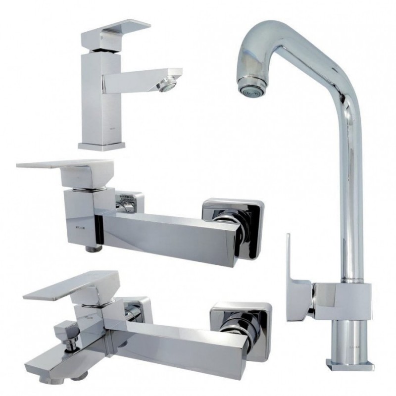 ست 4 تکه شیرآلات کلار مدل فلت