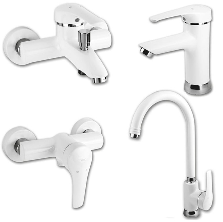 ست 4تیکه شیرالات کسری مدل آبتین سفید