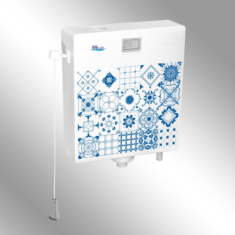 فلاش تانک دو زمانه سنی پلاستیک مدل دیاموند طرحدار