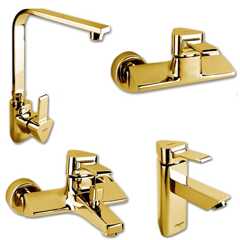 ست 4تیکه شیرالات کسری مدل مهتاب طلایی