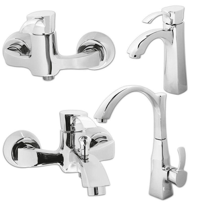 ست 4تیکه شیرالات کسری مدل فلورا