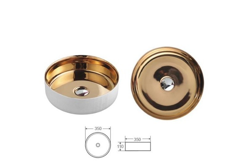 کاسه روشویی مدل LT-3134-LS سفید طلایی آرماندو ویکاریو Armando Vicario